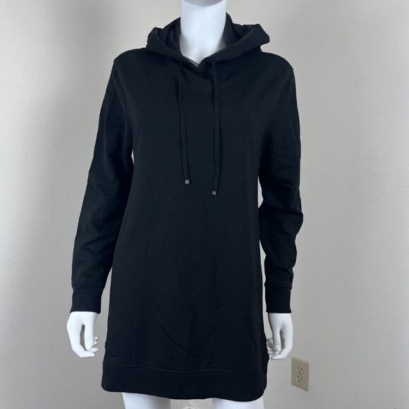Victoria's Secret Women Size S Black Pullover Hood Mini Sweater Dress Open Back - Picture 9 of 16